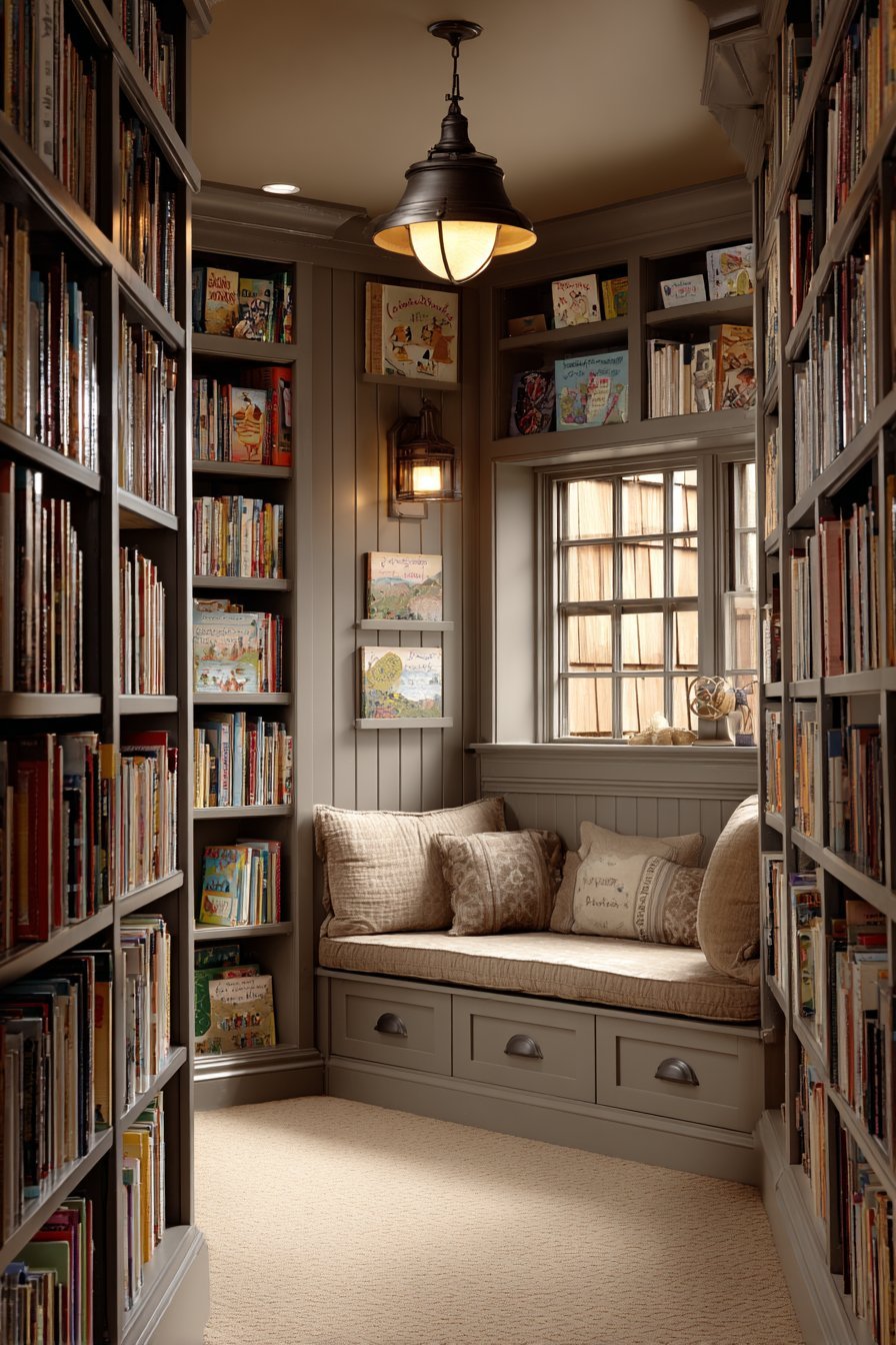 Corner Reading Nook with Built-In Storage
