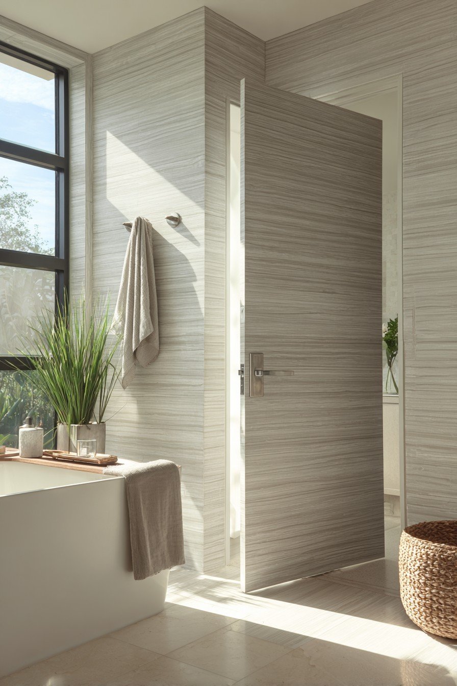 Modern Grey Oak Laminate Door