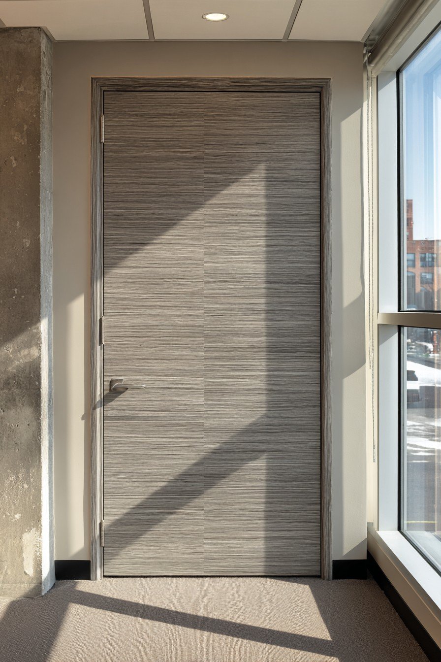 Modern Grey Oak Laminate Door