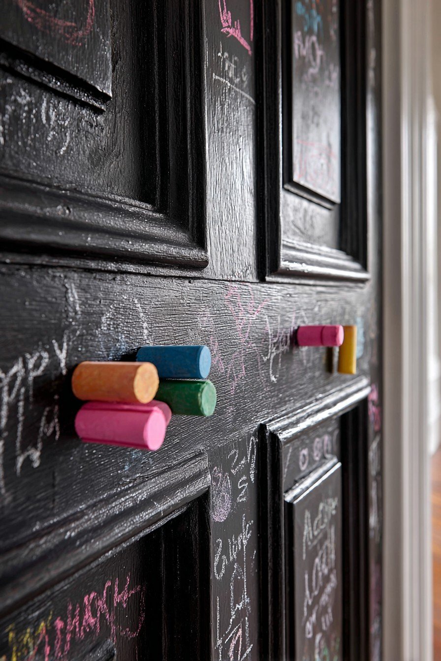 Creative Chalkboard Paint Black Door
