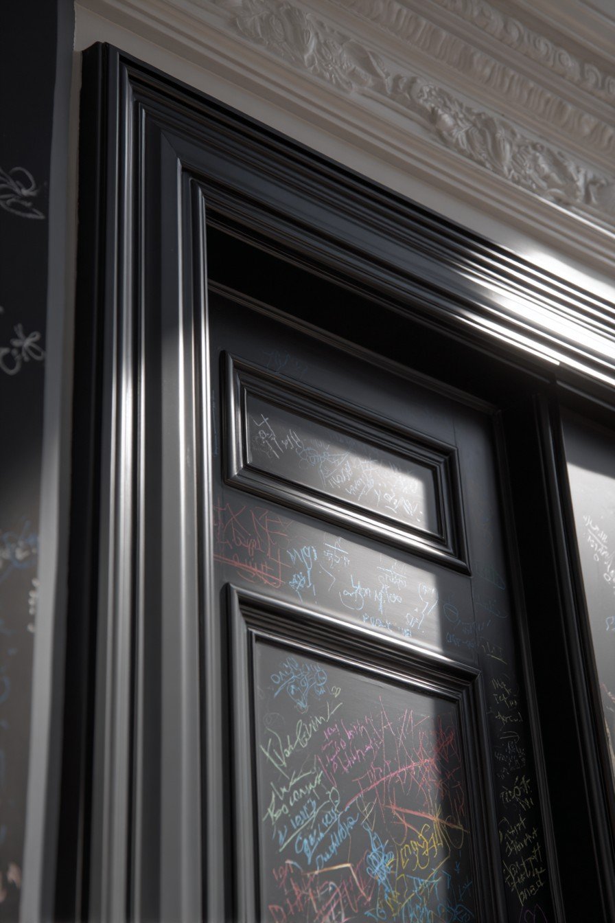 Creative Chalkboard Paint Black Door