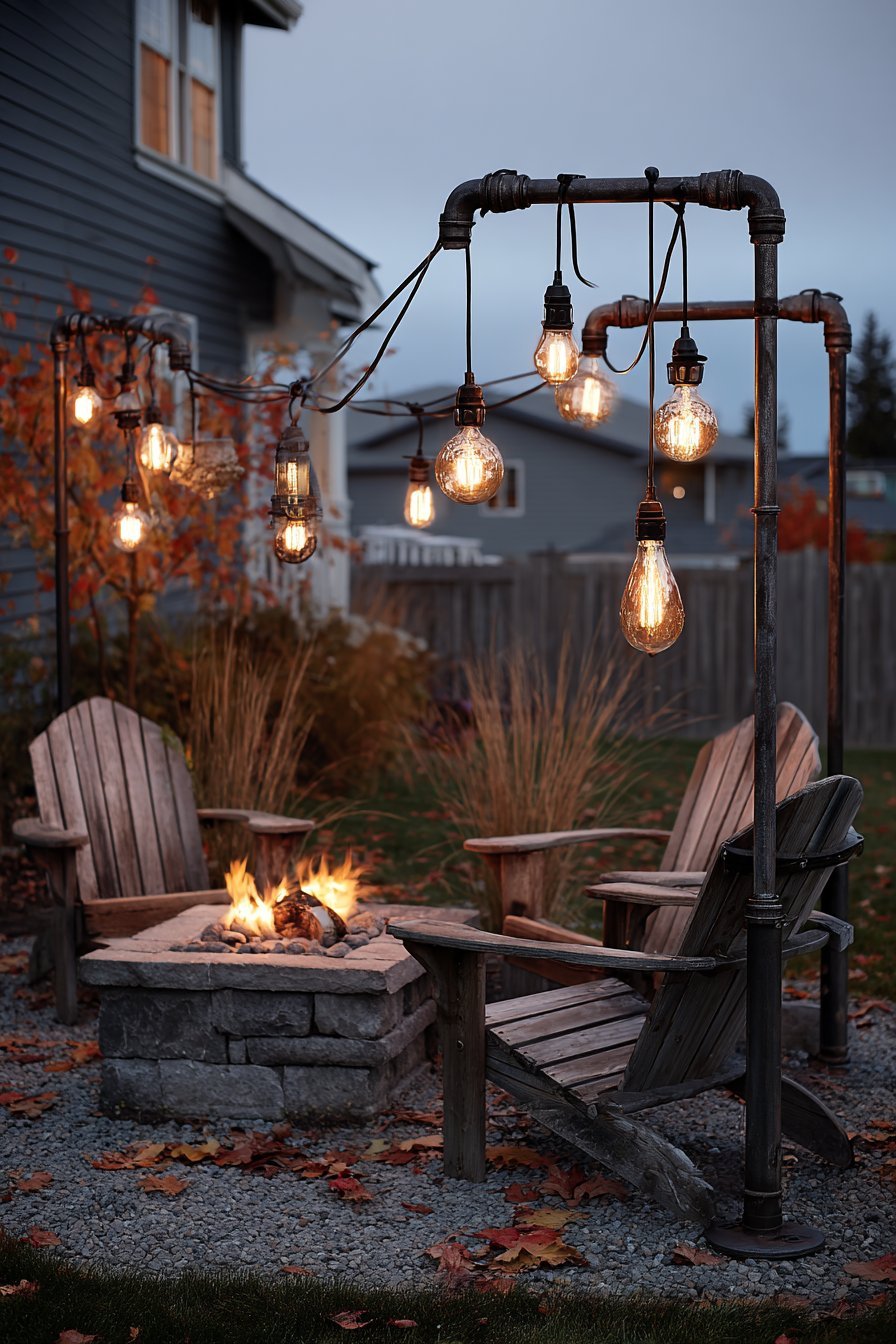 Industrial Edison Bulb Light Canopy