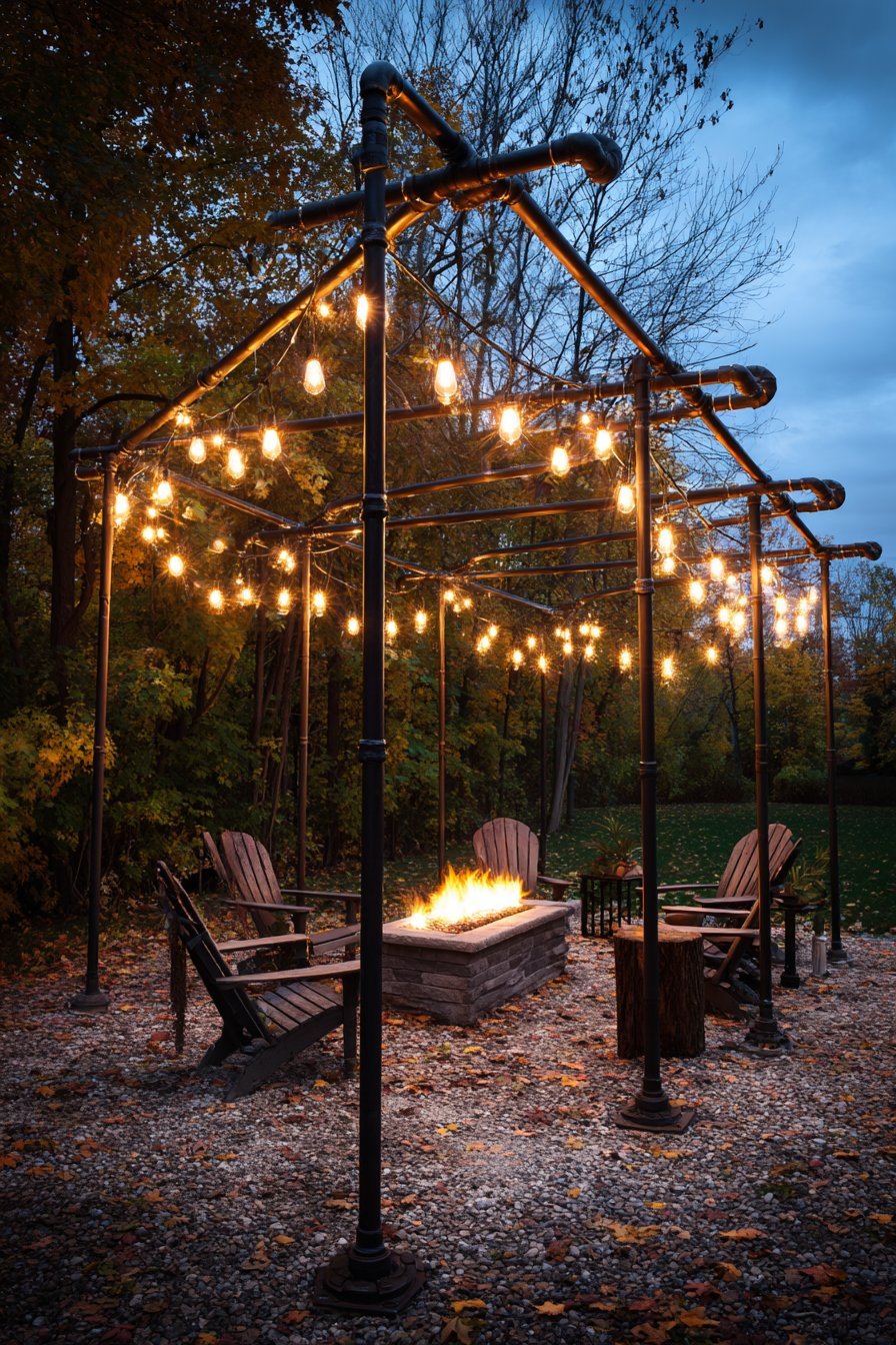 Industrial Edison Bulb Light Canopy