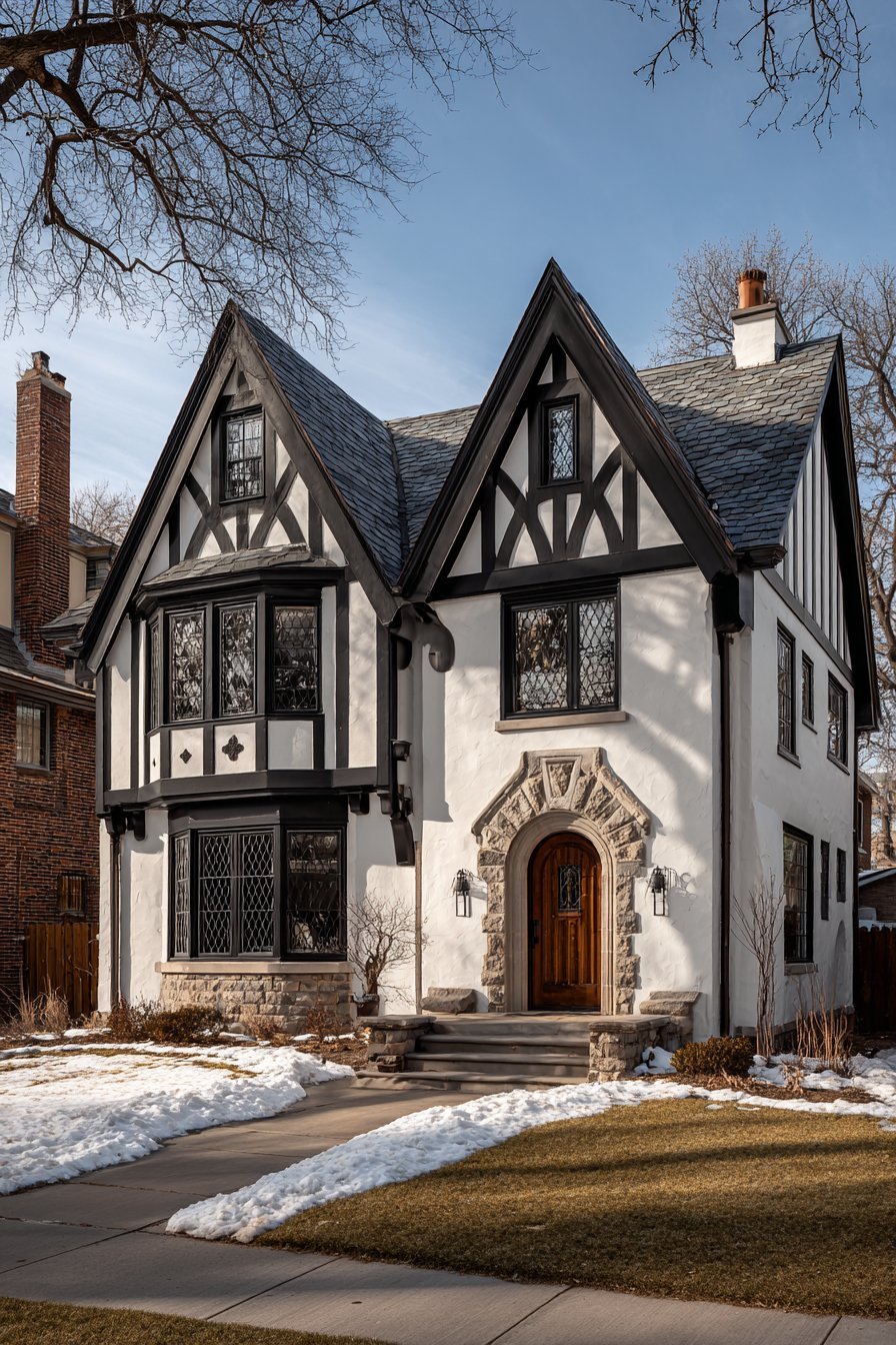 Tudor Revival with Decorative Half-Timbering