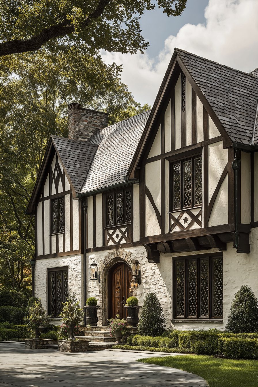 Tudor Revival with Decorative Half-Timbering