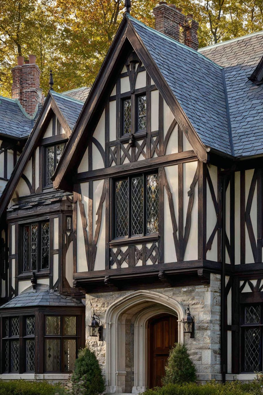 Tudor Revival with Decorative Half-Timbering