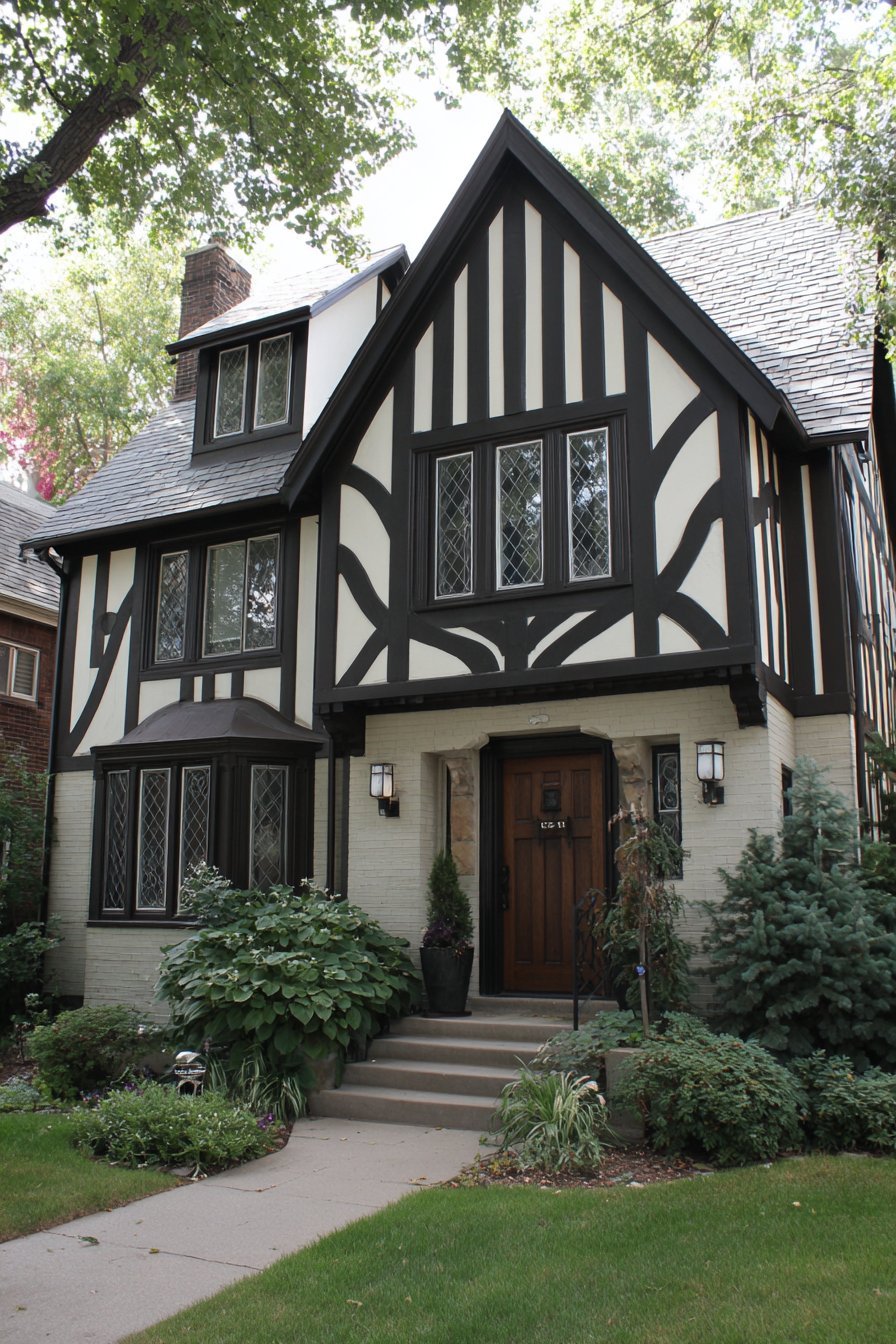 Tudor Revival with Decorative Half-Timbering