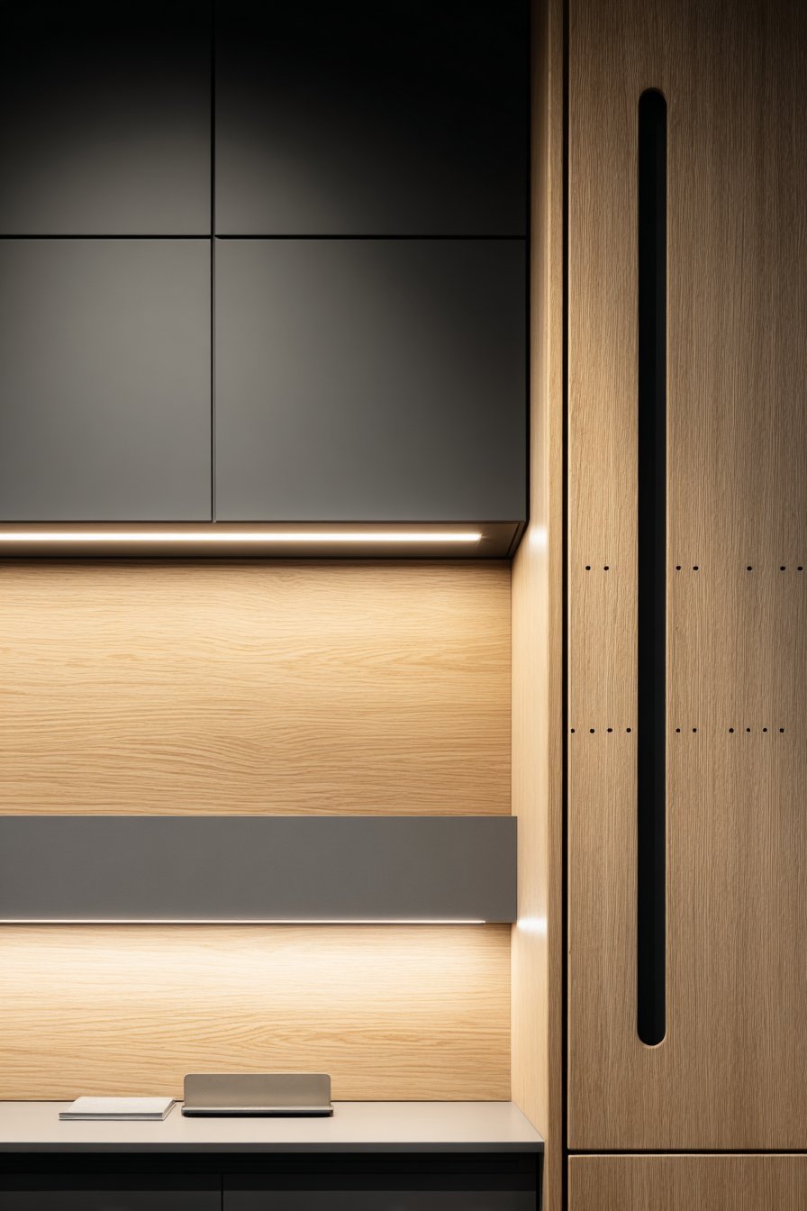 Two-Tone Charcoal and Oak Office Door0