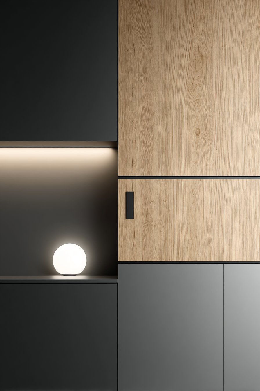 Two-Tone Charcoal and Oak Office Door