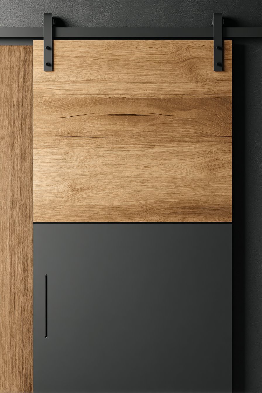 Two-Tone Charcoal and Oak Office Door