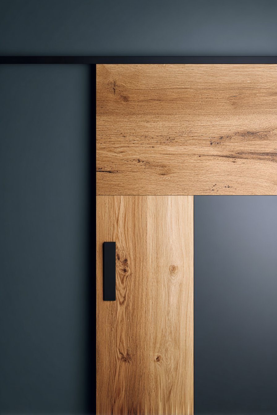 Two-Tone Charcoal and Oak Office Door