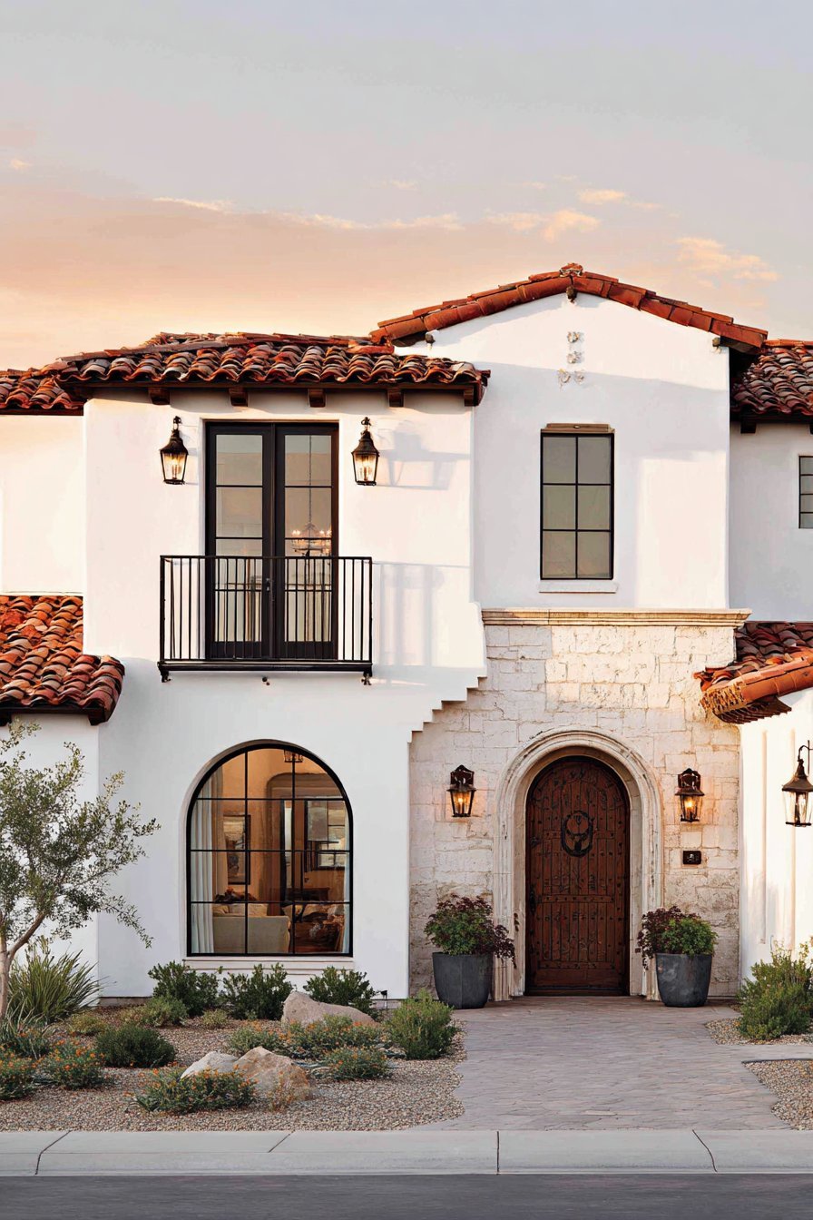 Spanish Colonial Revival with Stucco and Tile