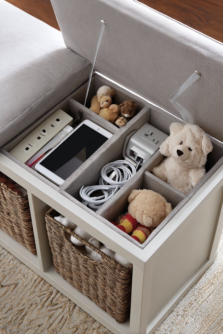  Tech-Integrated Storage Bench