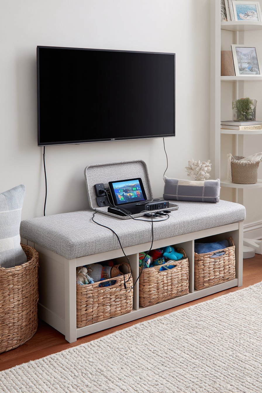  Tech-Integrated Storage Bench