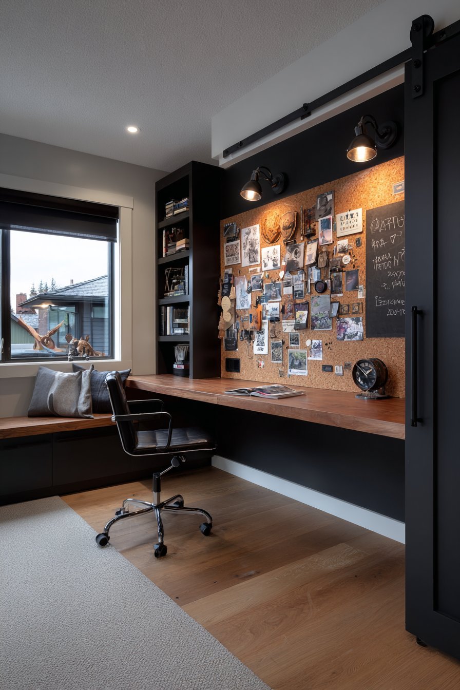 Dual-Sided Chalkboard Cork Teen Door
