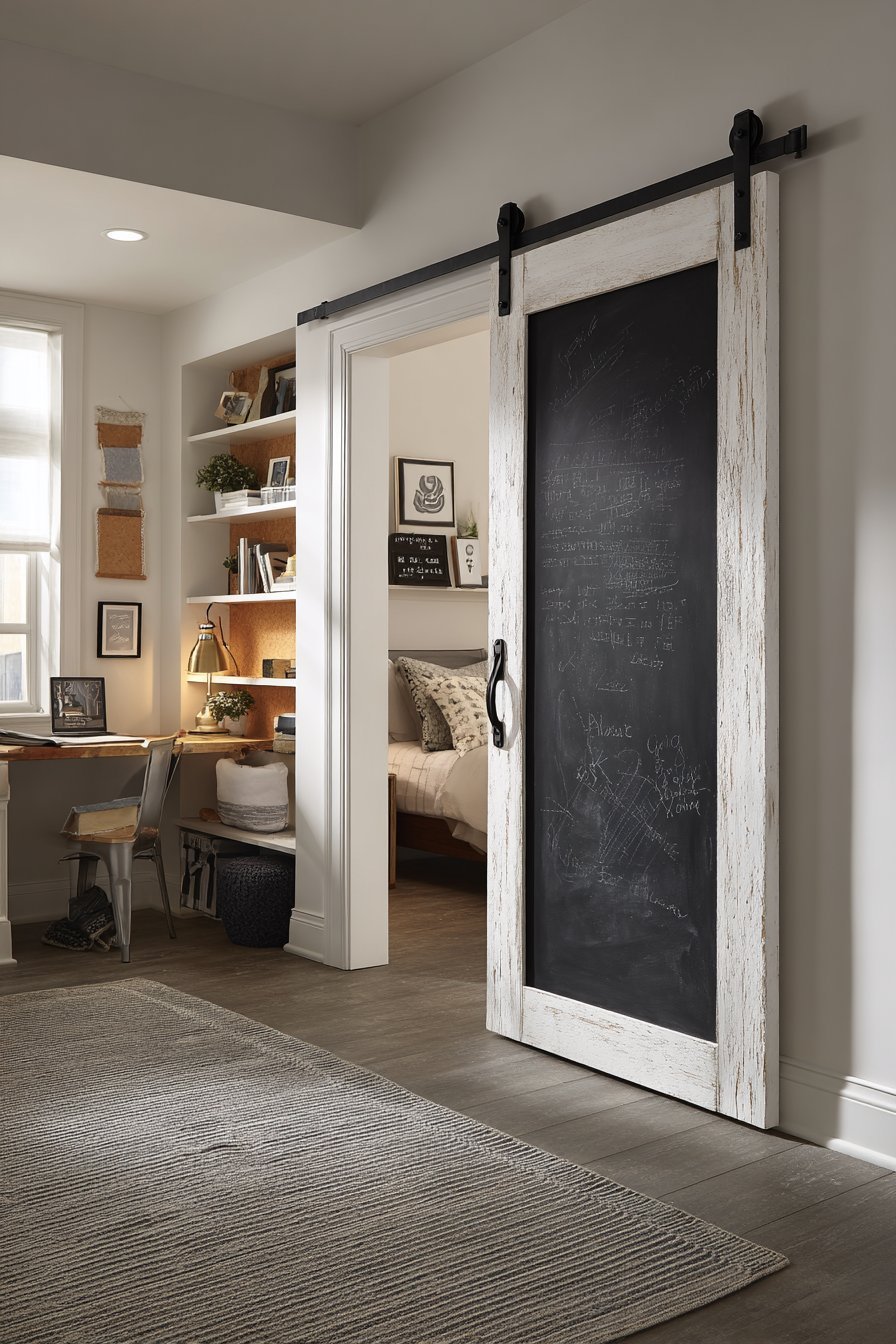 Dual-Sided Chalkboard Cork Teen Door