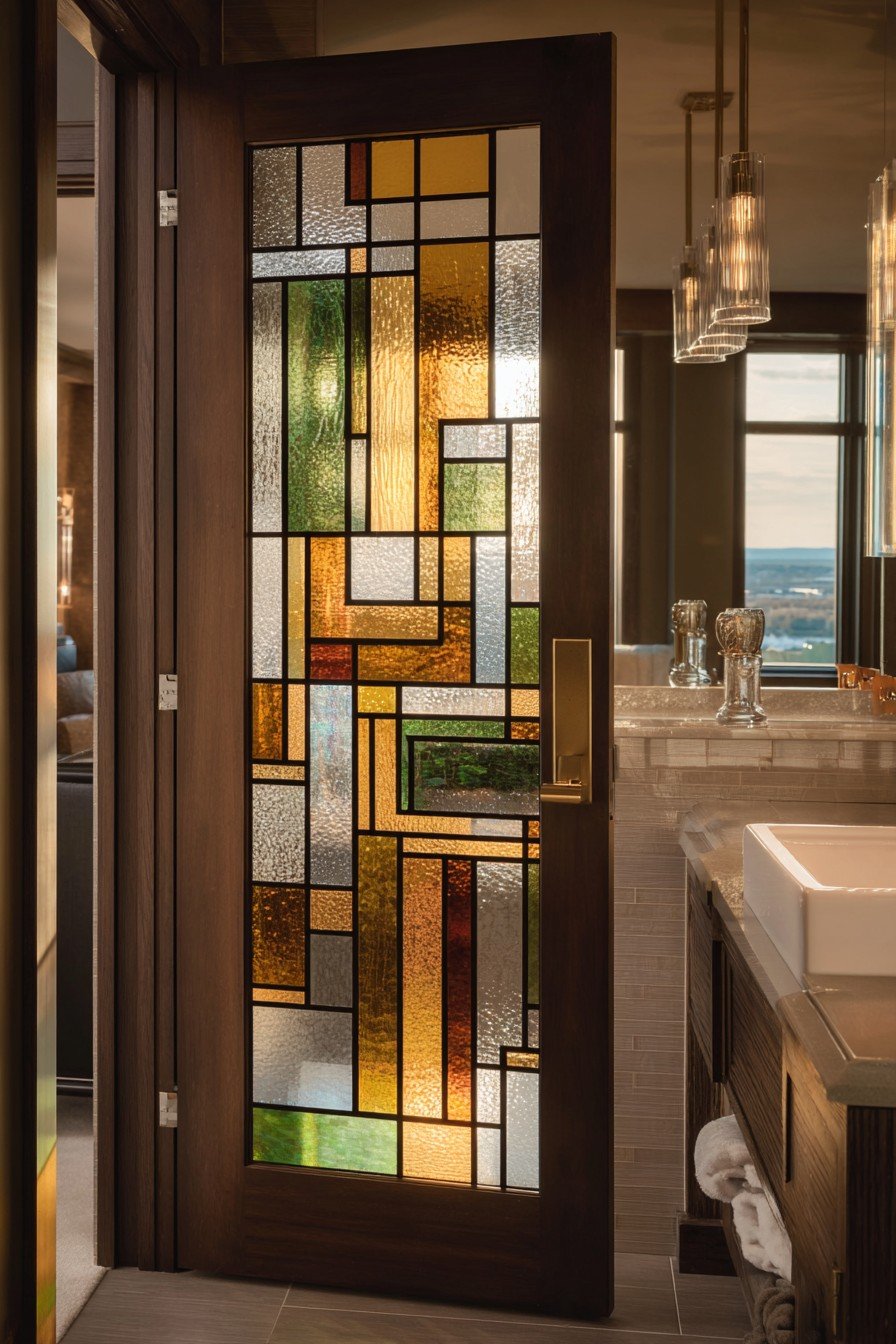 Art Deco Stained Glass Door