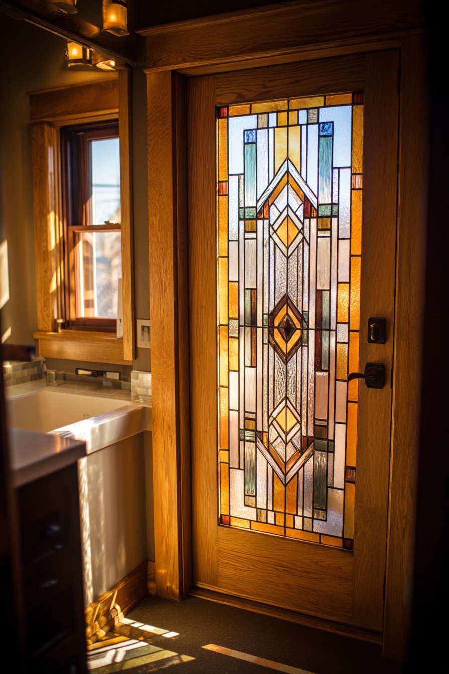 Art Deco Stained Glass Door