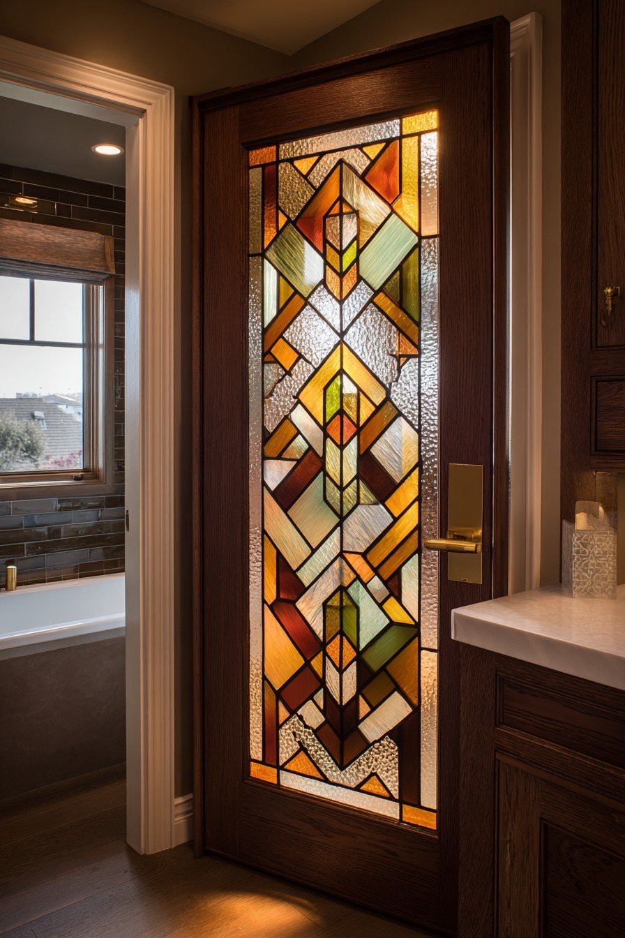 Art Deco Stained Glass Door