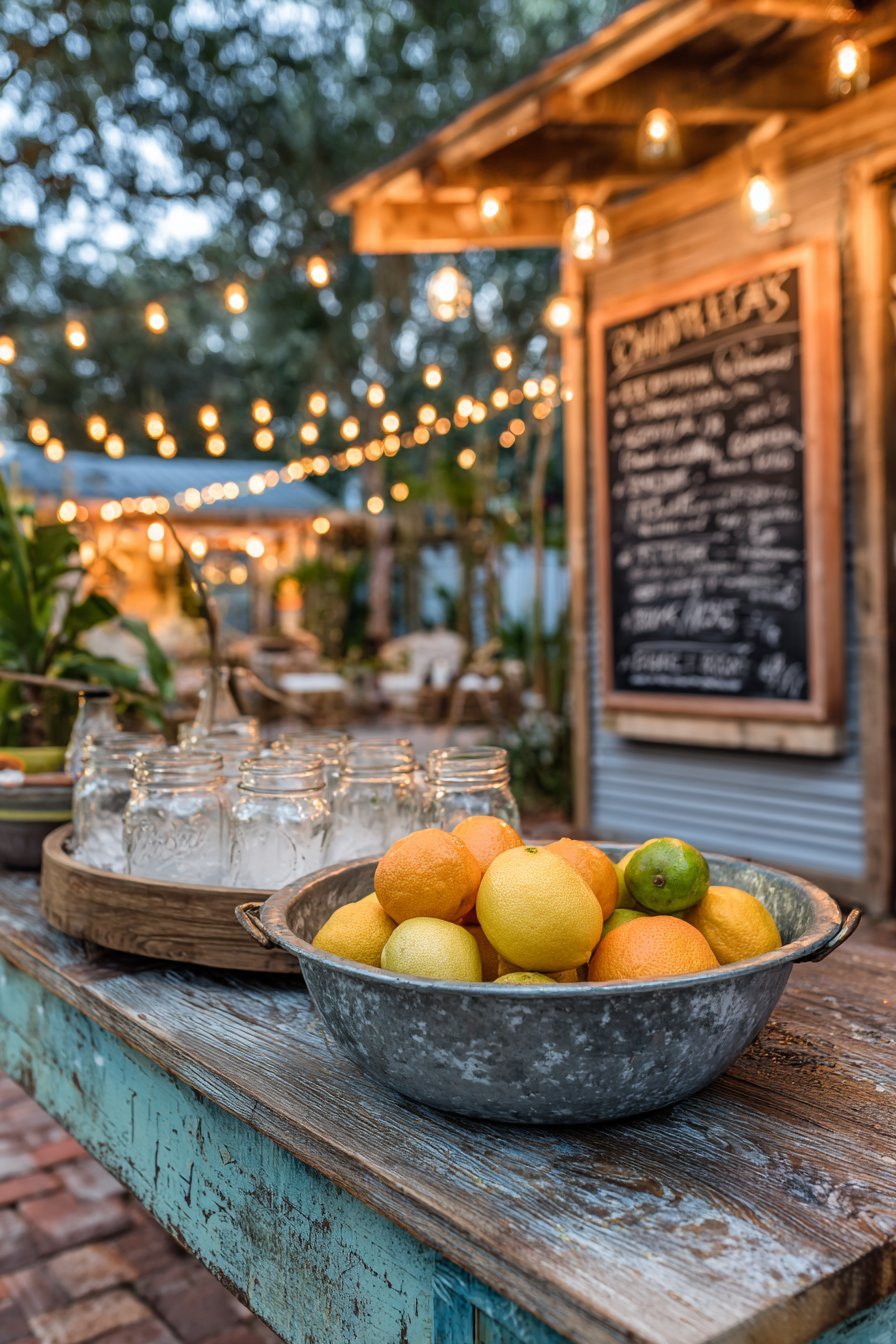 Repurposed Console Outdoor Bar Station