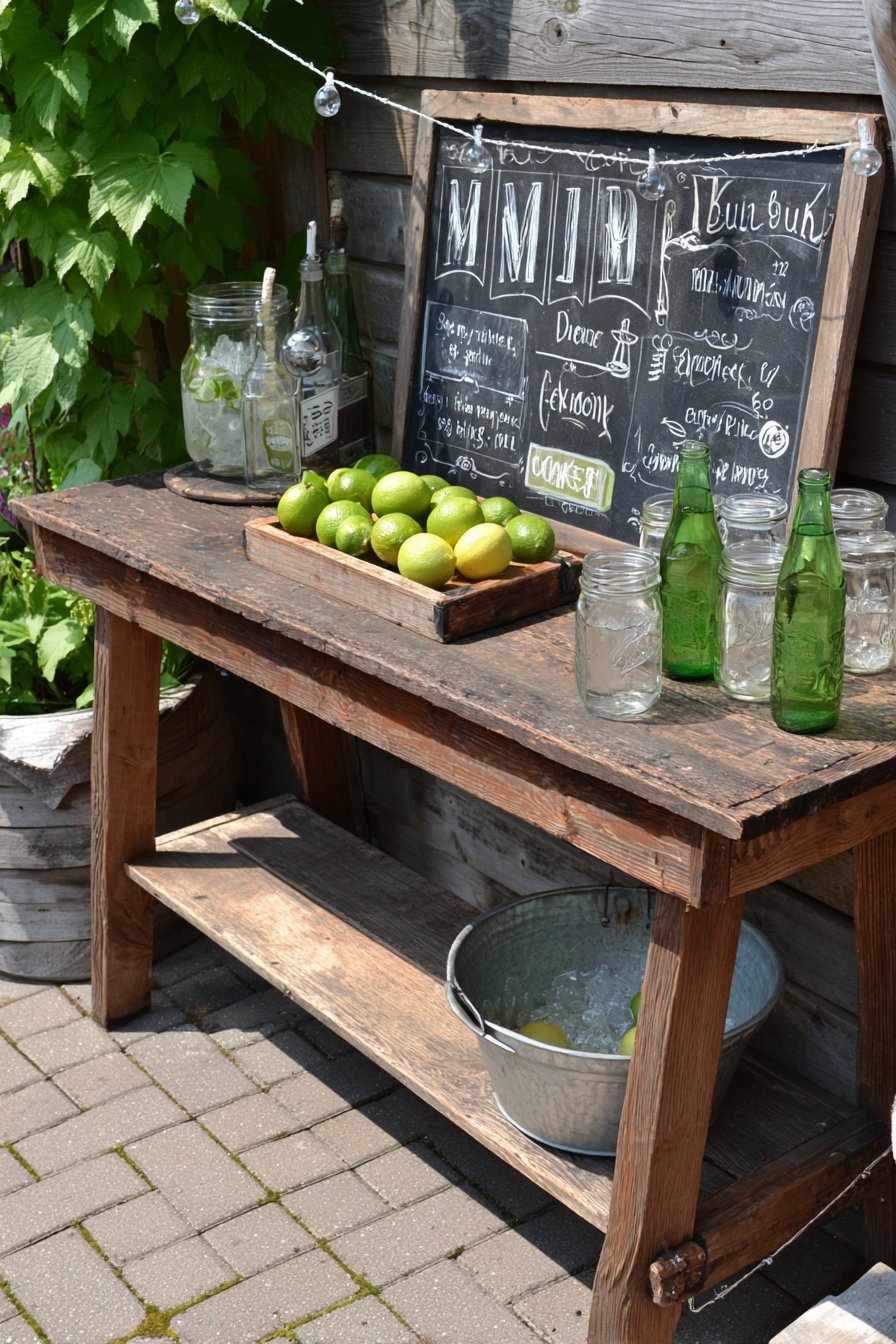 Repurposed Console Outdoor Bar Station
