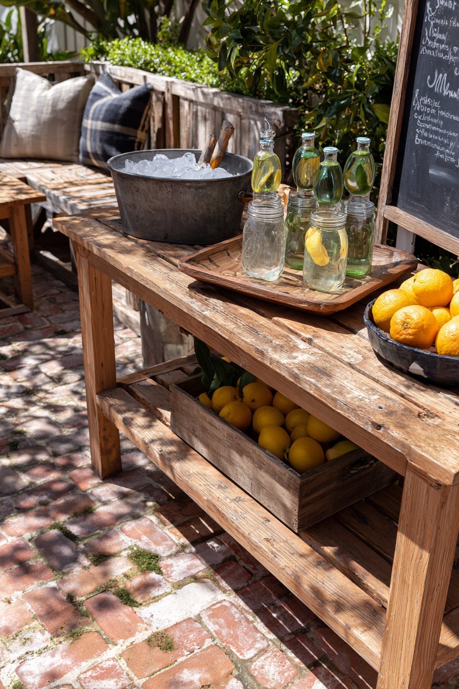 Repurposed Console Outdoor Bar Station