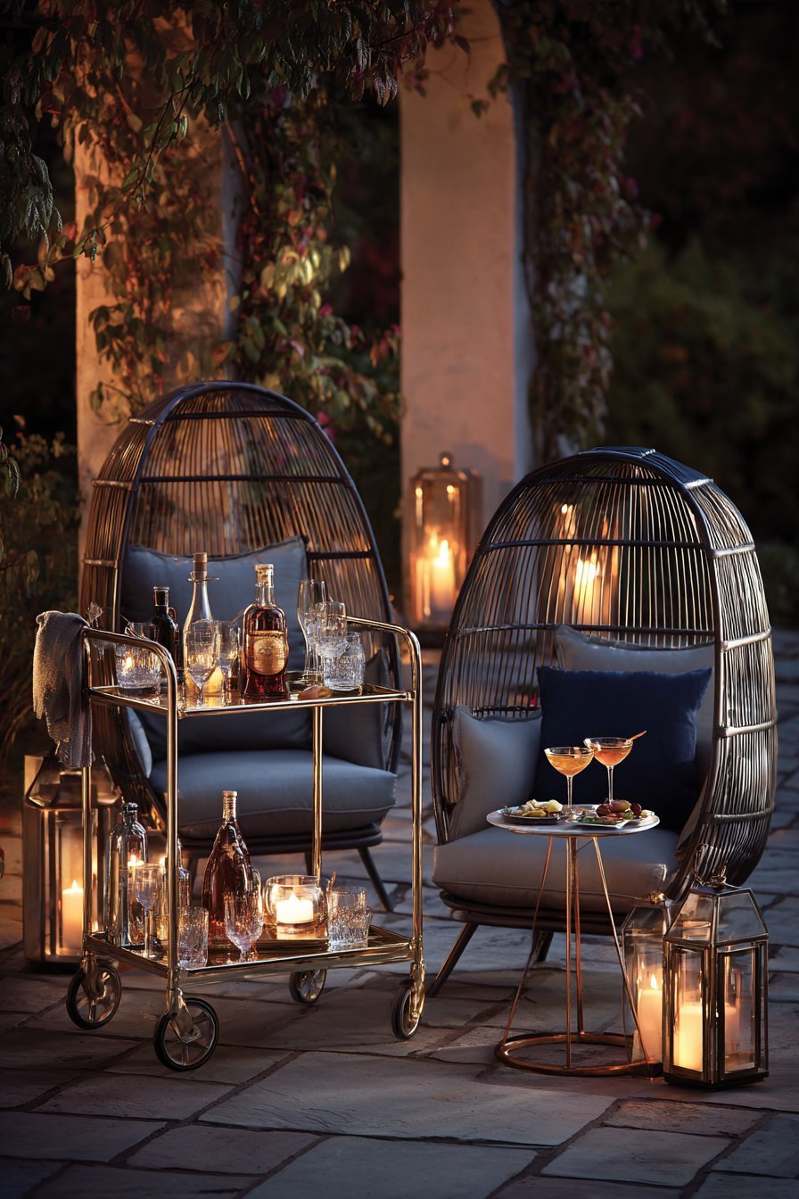 Sophisticated Evening Cocktail Setup