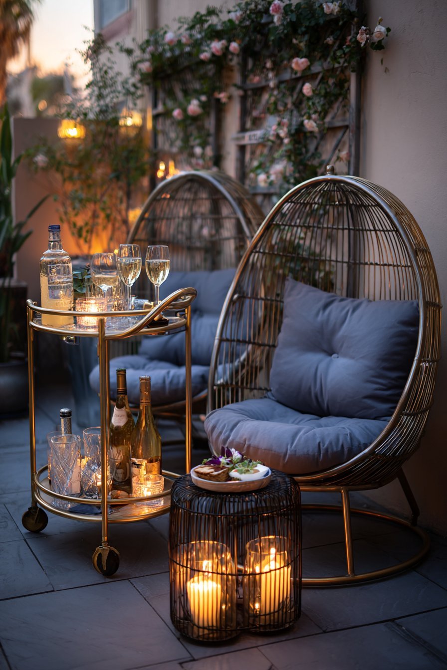 Sophisticated Evening Cocktail Setup