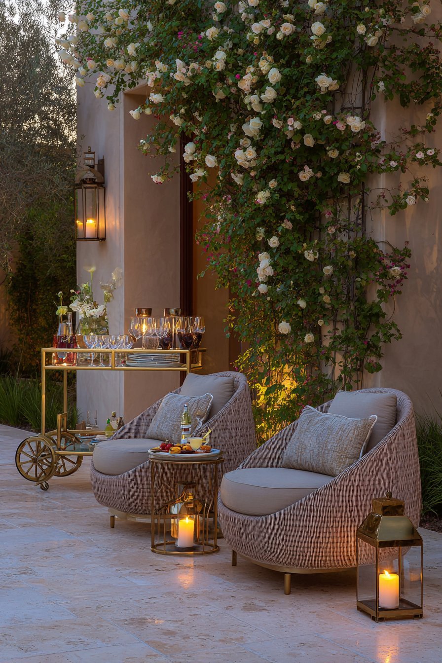 Sophisticated Evening Cocktail Setup