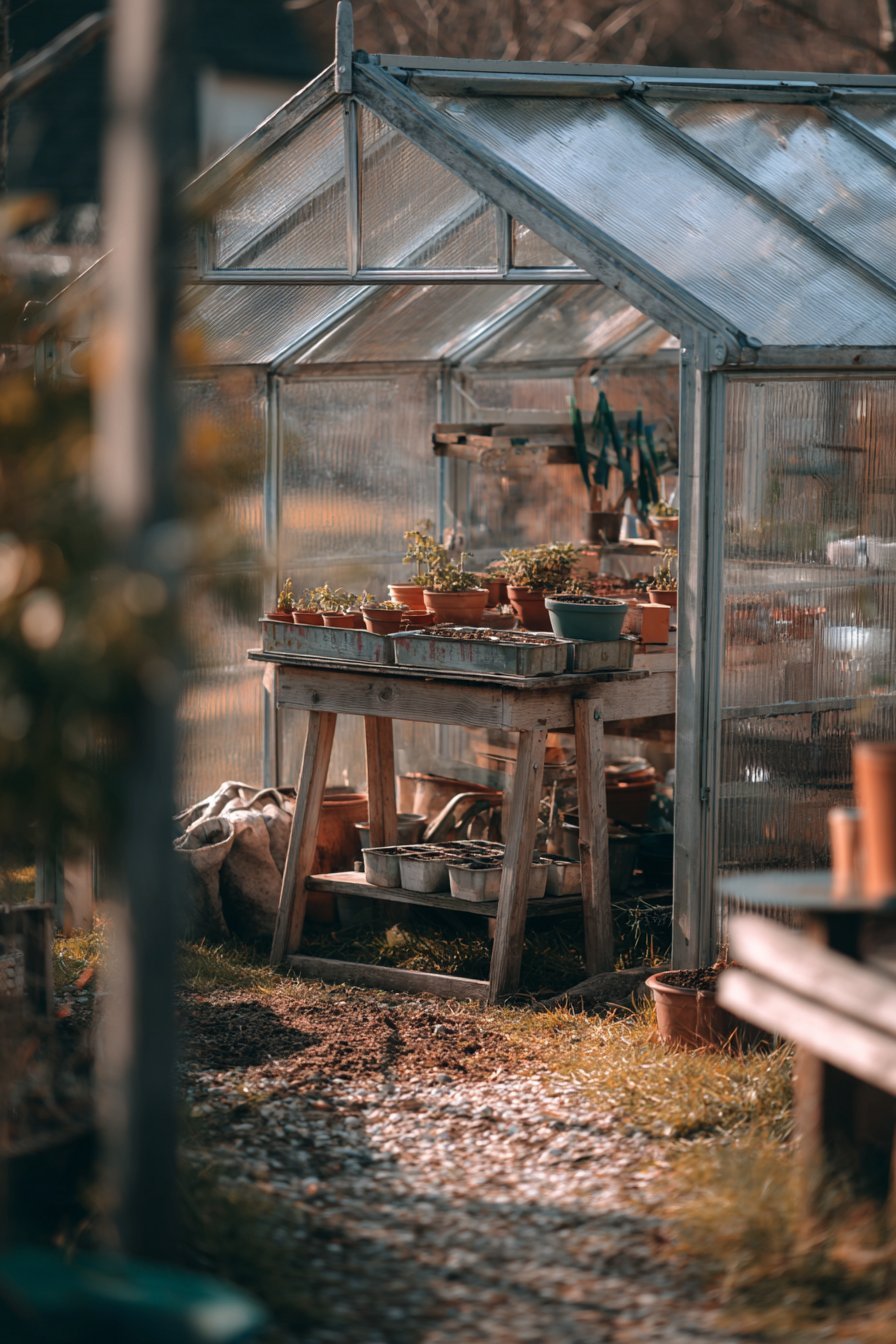Polycarbonate Greenhouse Growing Station