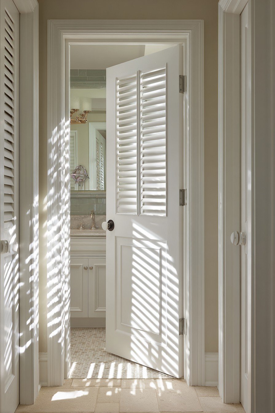 Classic White Louvered Ventilation Door