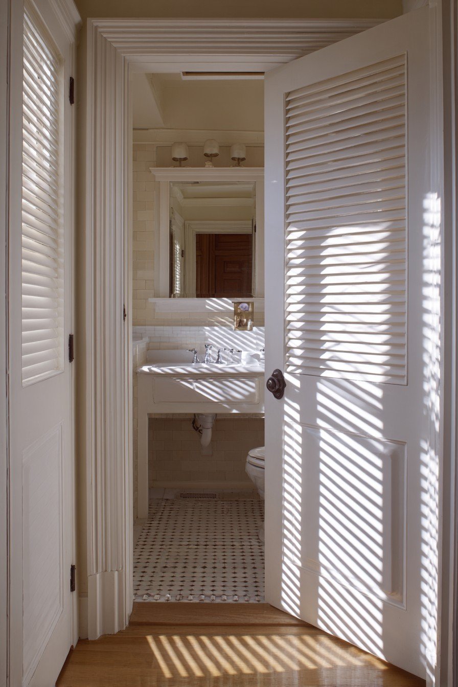 Classic White Louvered Ventilation Door