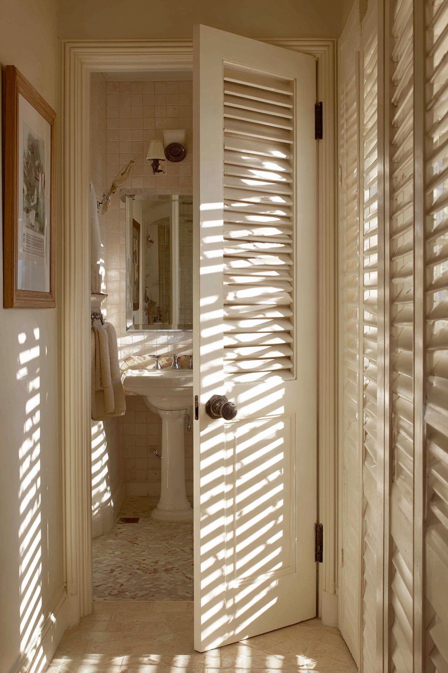 Classic White Louvered Ventilation Door