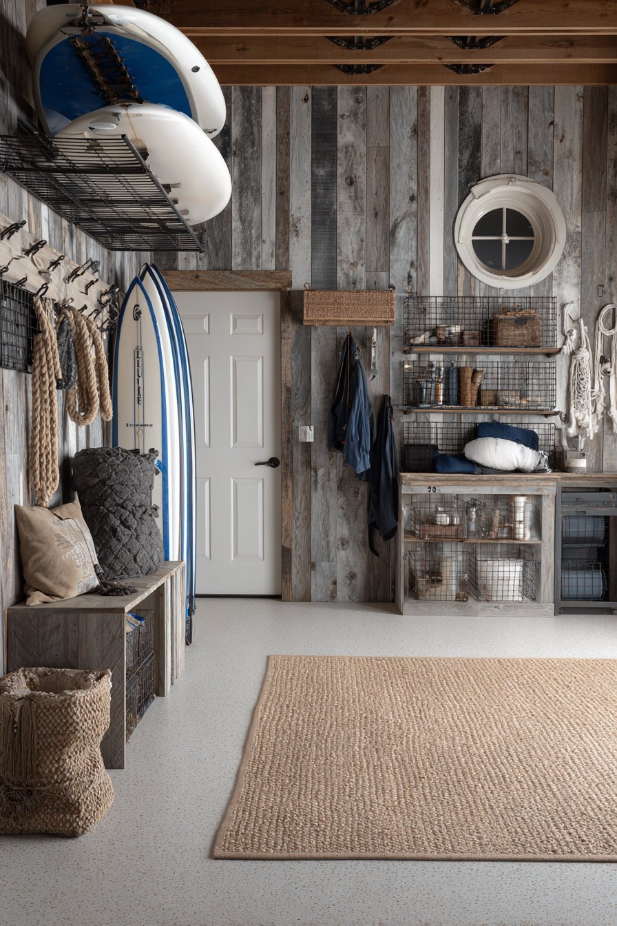 Coastal-Inspired Beach House Garage