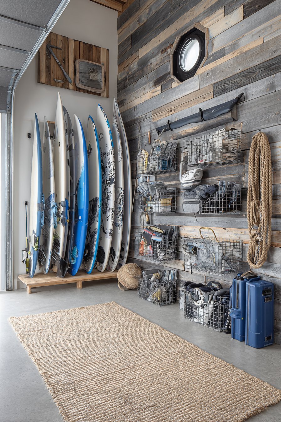 Coastal-Inspired Beach House Garage