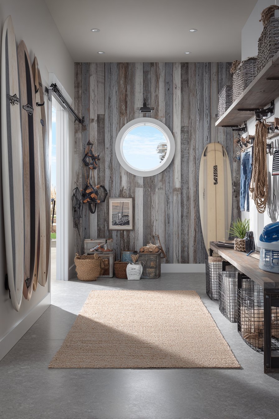 Coastal-Inspired Beach House Garage