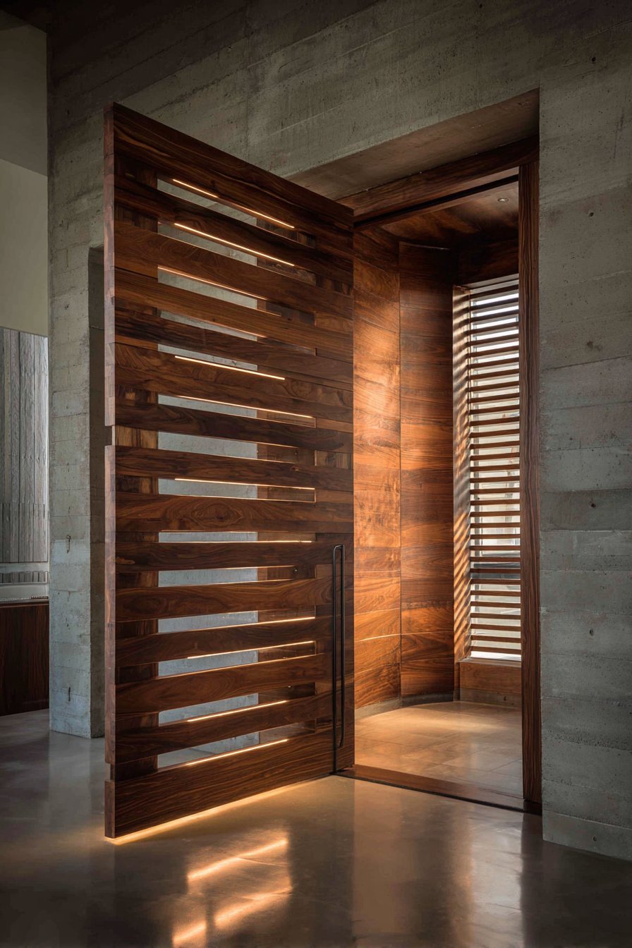 Contemporary Walnut with Integrated LED Strips