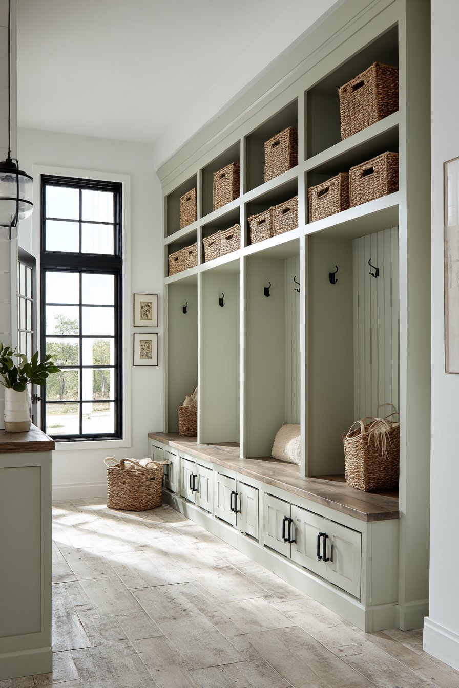 Comprehensive Farmhouse Family Mudroom System