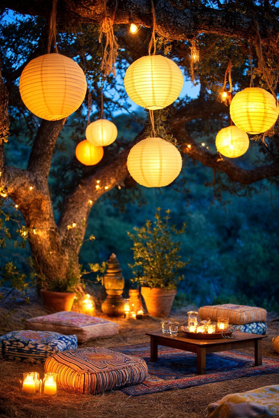 Paper Lantern Evening Gathering Space