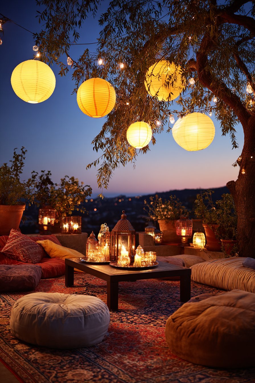 Paper Lantern Evening Gathering Space