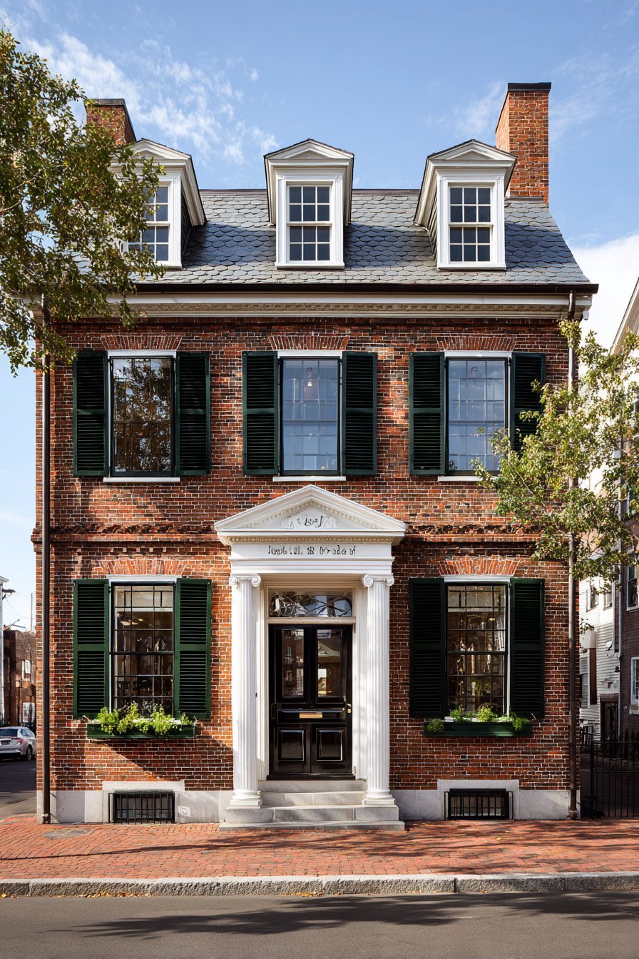 Georgian Colonial with Classical Brick Patterns