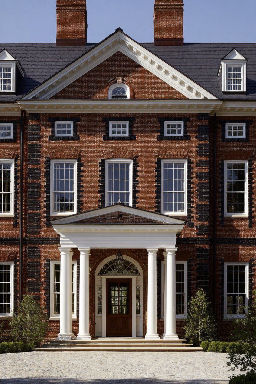 Georgian Colonial with Classical Brick Patterns