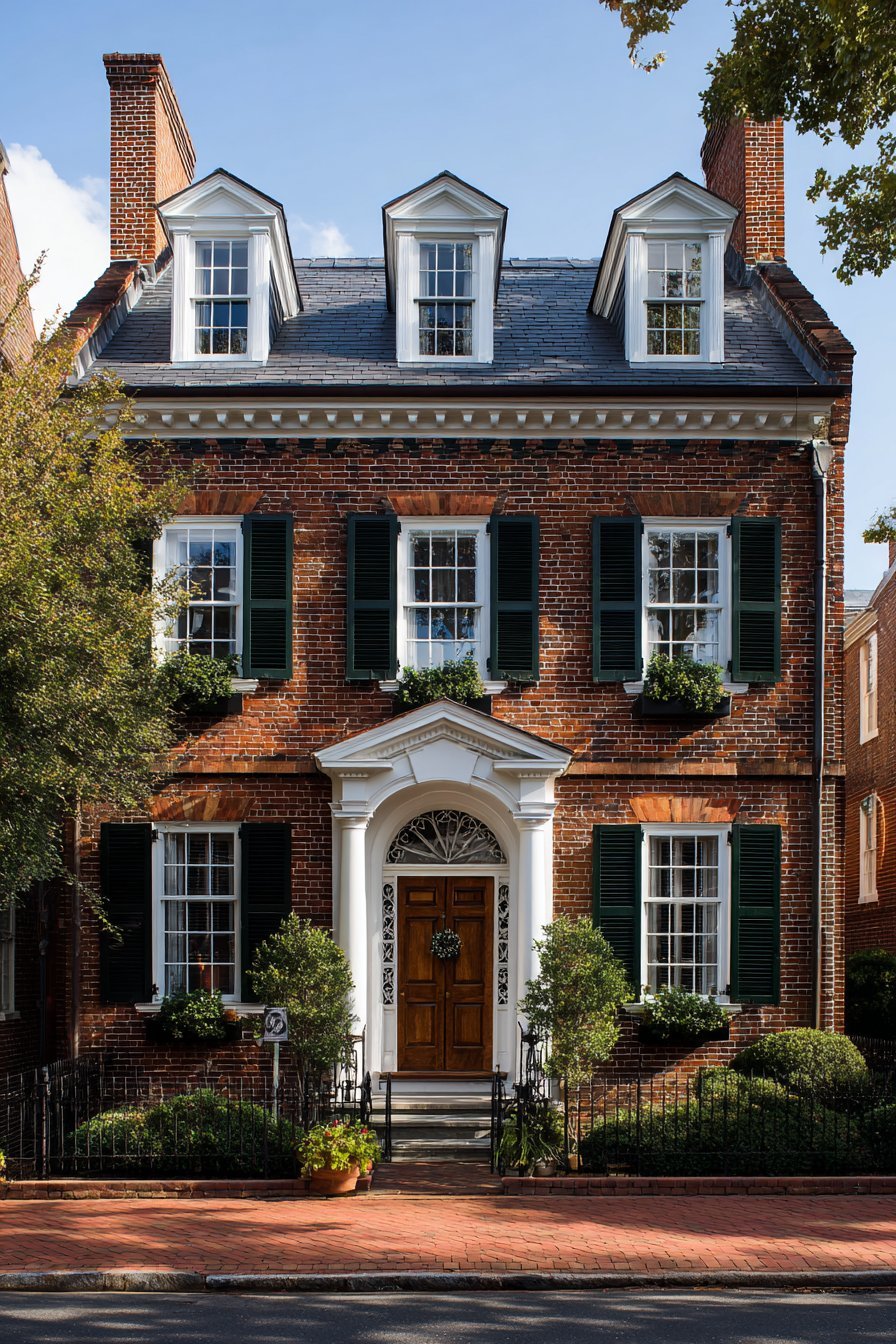 Georgian Colonial with Classical Brick Patterns