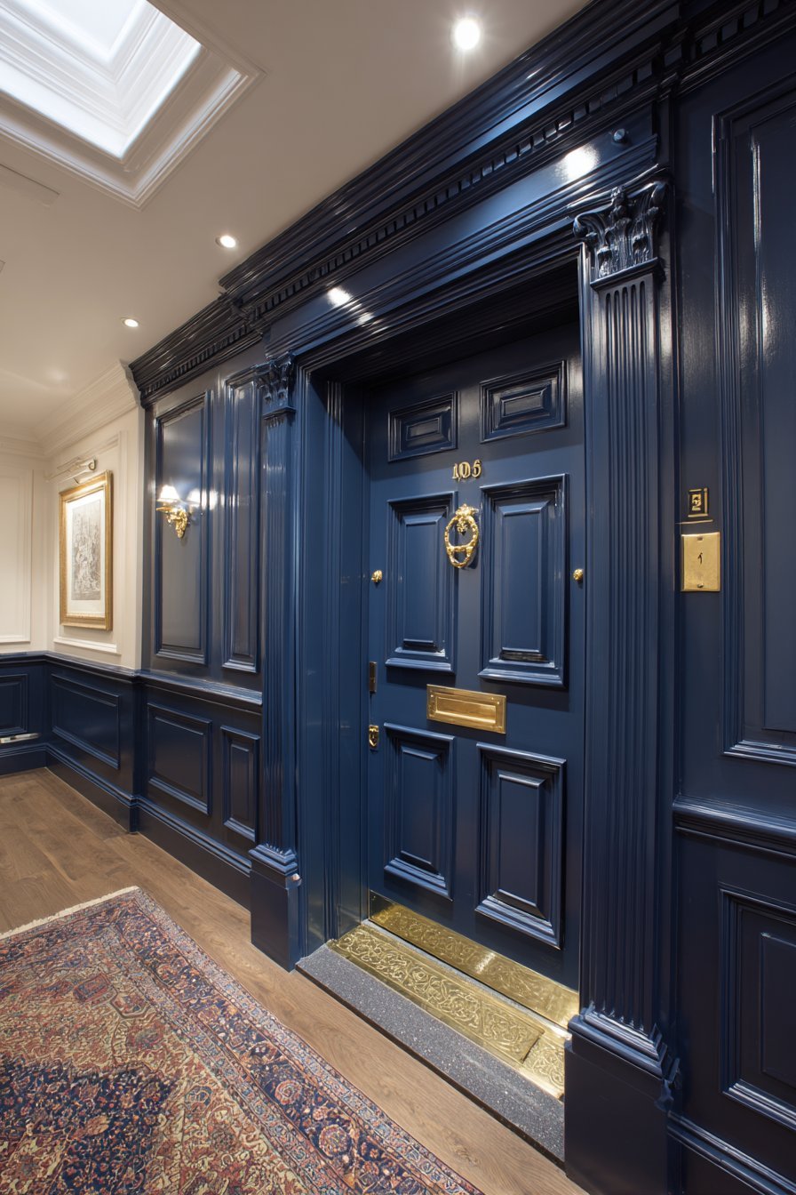 English Manor Navy Blue with Georgian Hardware