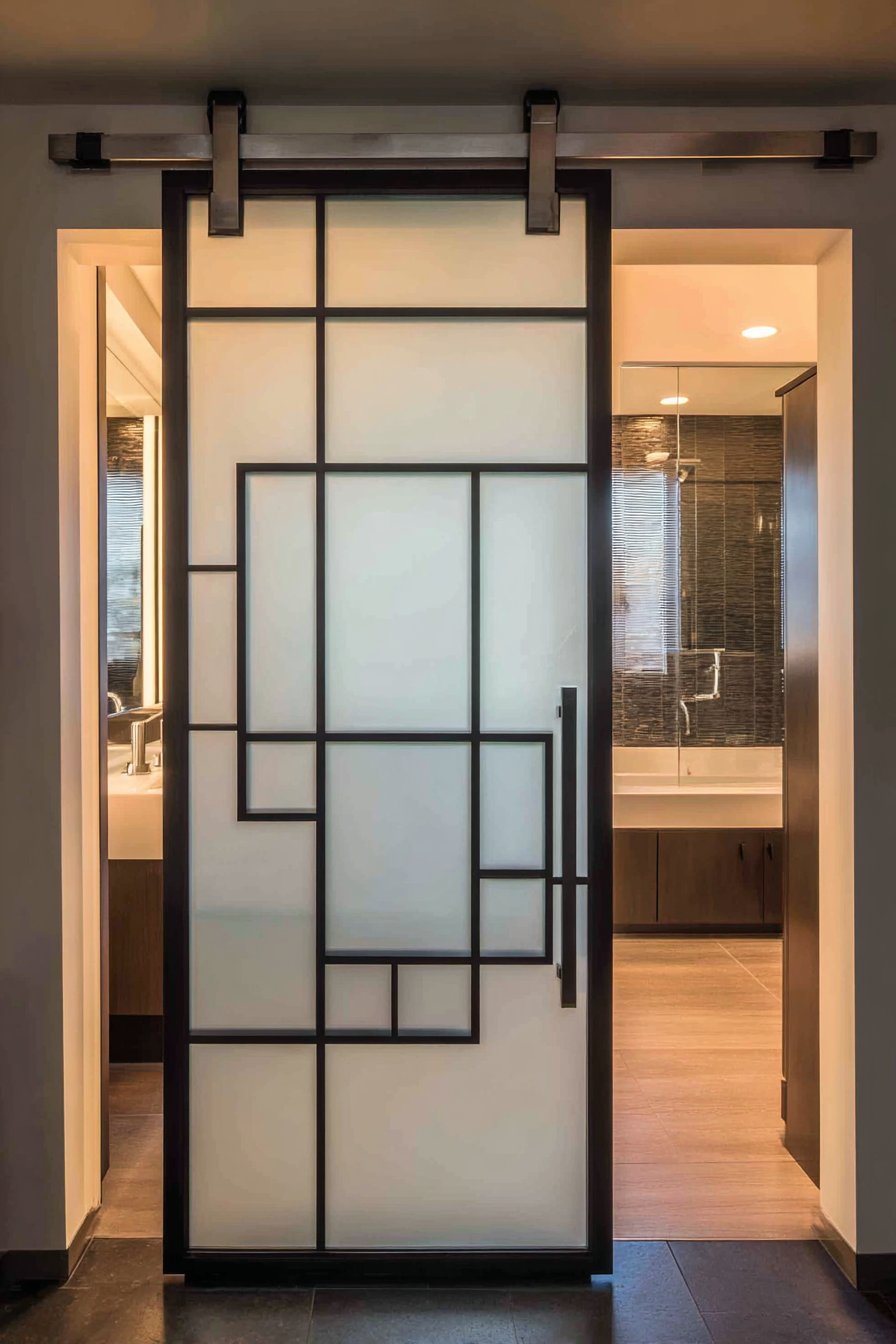 Frosted Glass Modern Bathroom Door