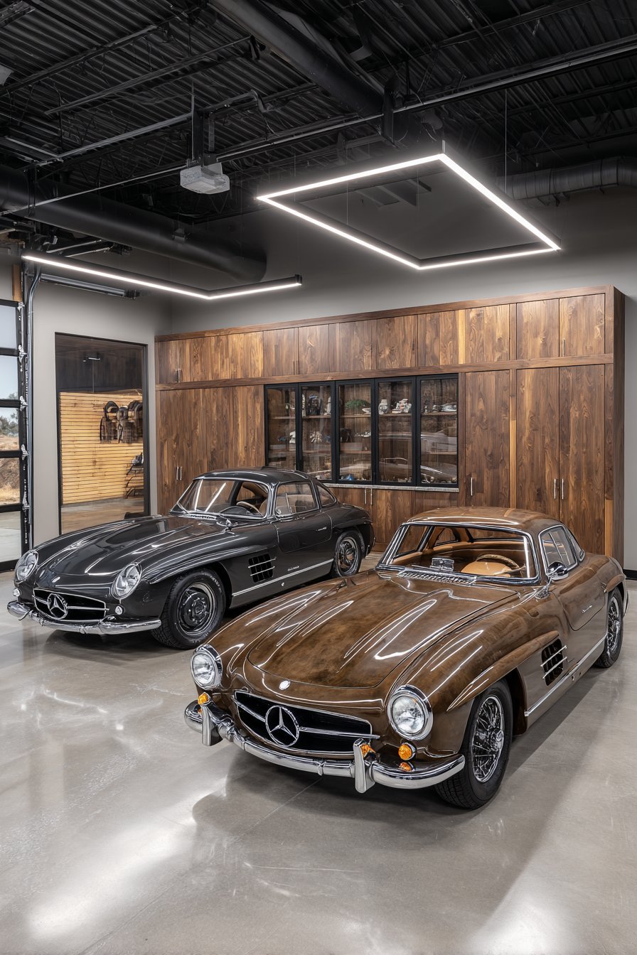 Luxury Garage with Polished Concrete Floors