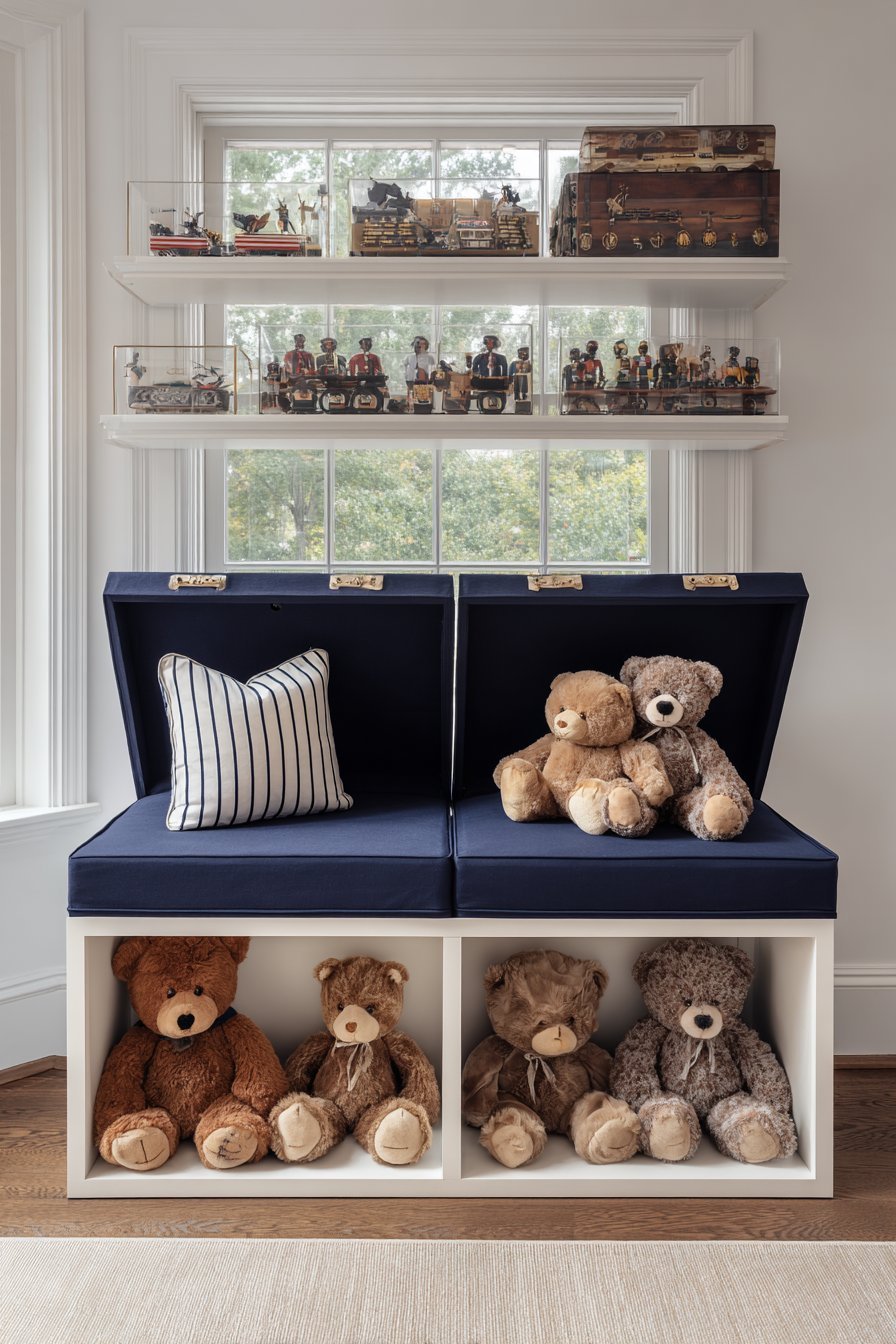 Wall-Mounted Floating Shelves at Varied Heights
