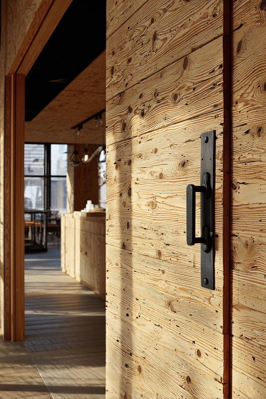 Natural Cedar Vertical Board Office Door