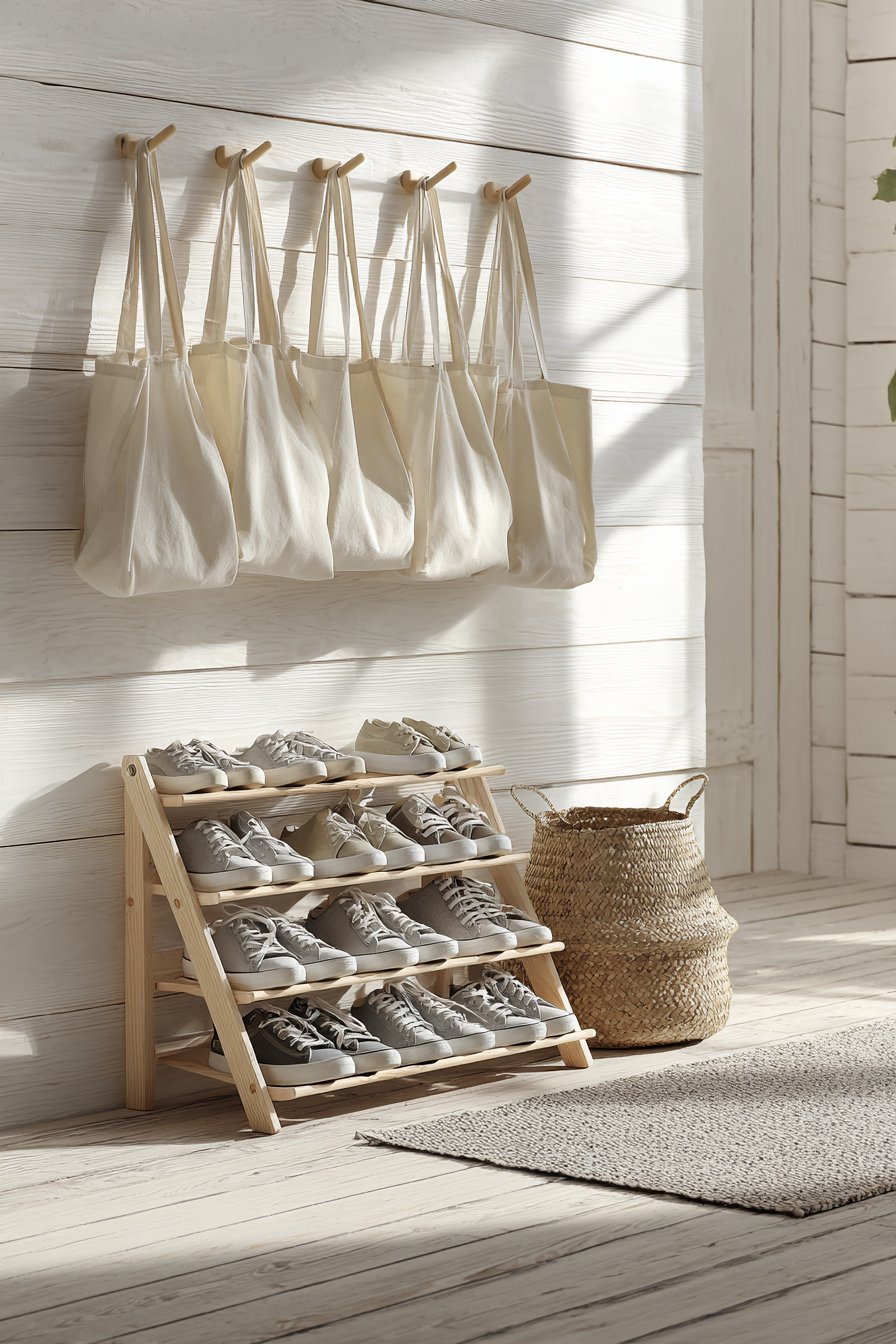 Scandinavian Birch Wood Minimalist Rack