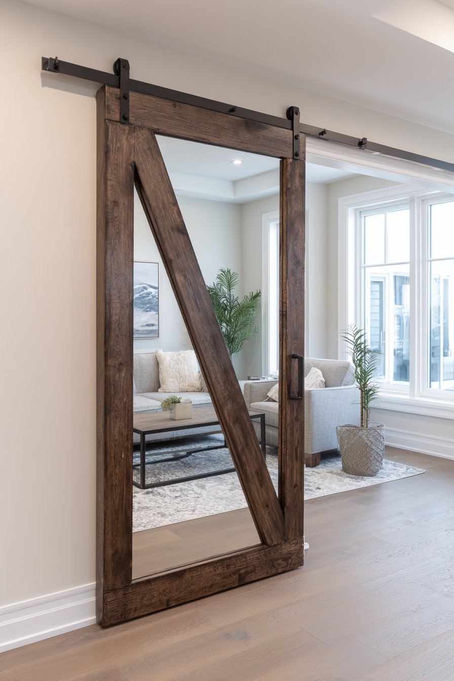 Mirrored Apartment Space-Saver Door